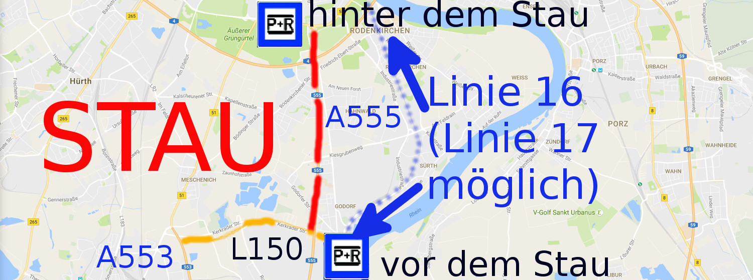 Stau A555
