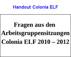 Fragen Colonia ELF